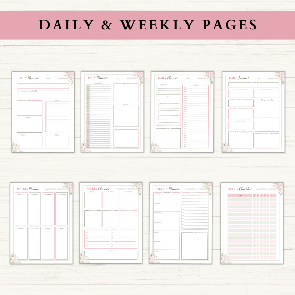 Printable Planner | Daily Planner | Weekly Planner | Habit Tracker | Monthly Planner | US Letter | Printable Planner | Digital Planner - Image 2