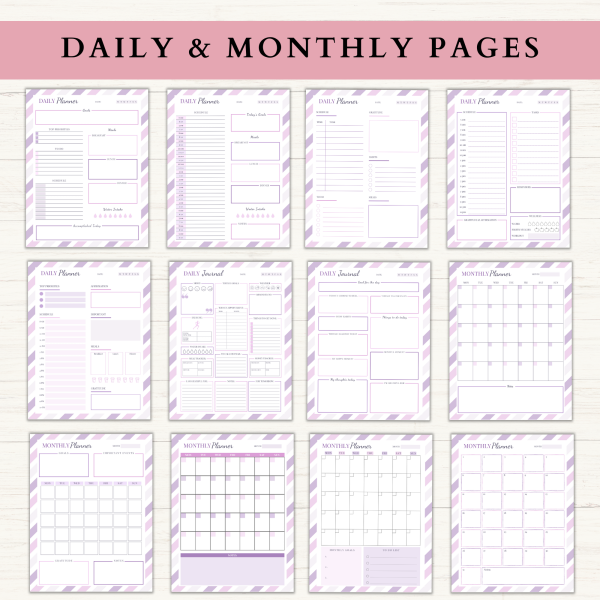 Essentials Planner Bundle | Daily Planner | Weekly Planner | Monthly Planner | Habit Tracker | US Letter | PDF | Printable Planner | Digital Planner - Image 2
