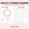 Health and Fitness Planner, Printable, Anxiety & Mood Trackers, Sleep & Steps, Measurements - Image 7