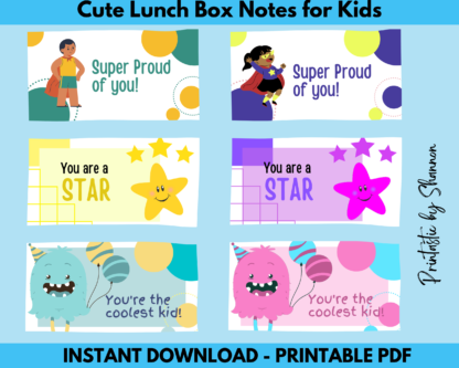 Cute Encouraging Lunch Box Notes for Kids School PRINTABLE - Image 2
