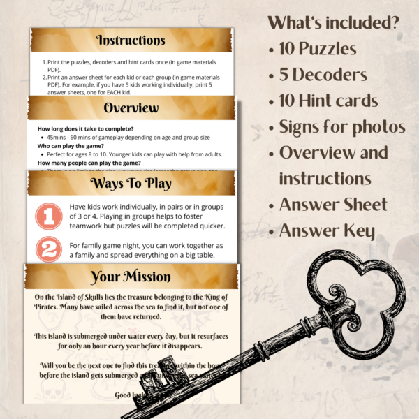 Escape Room For Kids | Printable Escape Room | Pirate Treasure Hunt Escape Room | DIY Escape Room | Birthday Party Games | Family Game Night - Image 2