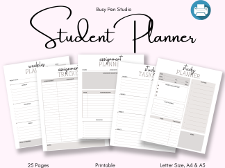 Student Planner 2022 - Assignment Tracker, Study Planner, Class Schedule and more