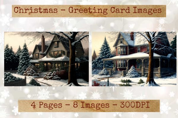 Vintage Holiday Season Card Images #02 - Image 2
