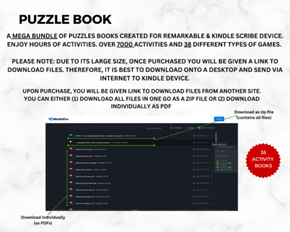 reMarkable & Kindle Scribe Puzzle Activity Book MEGABUNDLE (OVER 7000+ Activities) 38 Types of Games (Sudoku, Wordsearch, Mazes And More) PDF Template - Image 3