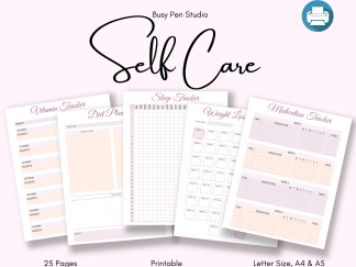 Self Care Planner (Health and Wellbeing) - Gratitude Journal, Fitness Tracker, Habit Tracker and more