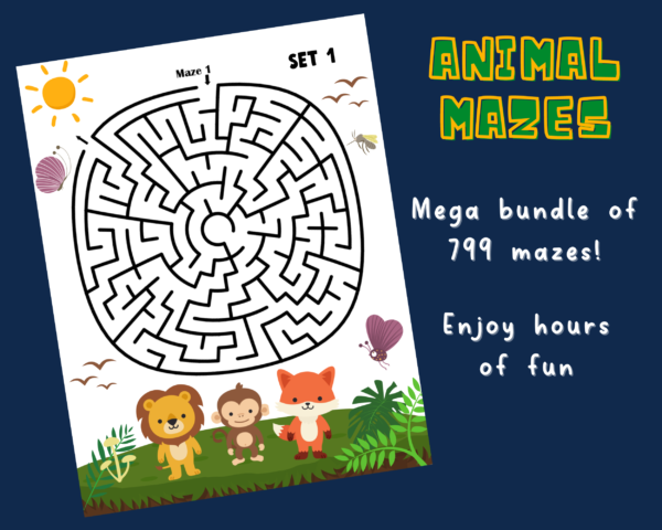 Mazes Activity Sheets For Kids - MEGA BUNDLE of 799 Mazes! (Printable Activities For Kids - Image 3