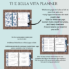 Bella Vita Digital Planner Blue Floral- Available in Sunday/Monday Start, Dated/Undated Options, INSTANT DOWNLOAD for use in GoodNotes 5, Zinnia, ZoomNotes - Image 2
