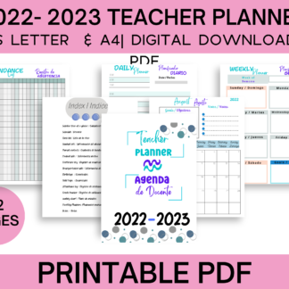 Teacher Planner 2022-2023 English Spanish Printable