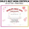 World’s Best Mom Certificate Printable for Mother's Day Gift, award for Mom, Step mom or bonus mom for birthday - Image 3