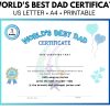 World's Best Dad Certificate Printable | Personalized Fathers Day Gift | Best Dad Award | Best Gift For Dad | Dad Birthday | Award for Daddy - Image 5