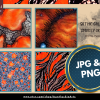 DIGITAL PAPER Bundle - Gothic Galactic Smokey Orange Tangerine - Digital Papers Pack 12 - 12x12 | Set #001 Orange Black Seamless - jpg png - Image 3