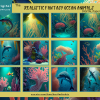 DIGITAL PAPER Bundle - Set 001 - Realistic Fantasy Ocean Animals - Papers Pack 12 - 12x12 - jpg png - 5000px Abstract - Image 2