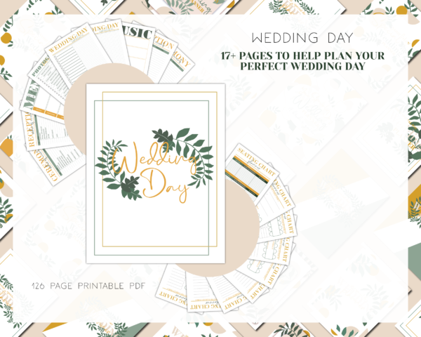 Gold and Sage Green Wedding Planner Printable, Wedding Binder Printable, Wedding Planner Organizer, Wedding Planning Book, Printable Wedding planner Kit - Image 4