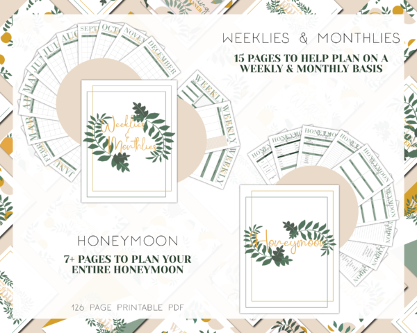 Gold and Sage Green Wedding Planner Printable, Wedding Binder Printable, Wedding Planner Organizer, Wedding Planning Book, Printable Wedding planner Kit - Image 3