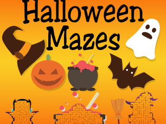 Children's Puzzle book 200 Halloween Mazes digital download for kids maze activity book pack
