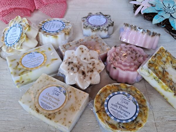 Hand-Poured Soap With Flowers