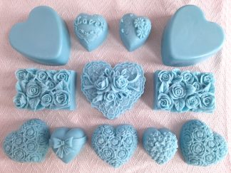 12 Heart Shaped Flower Soaps Gift Box