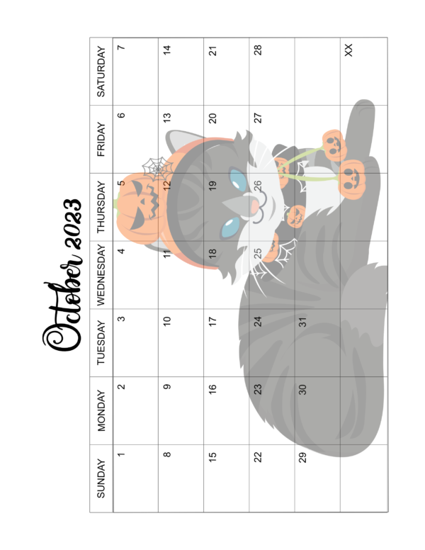 2023 Fun & Cute Kitty Calendar Pages Printable - Image 11