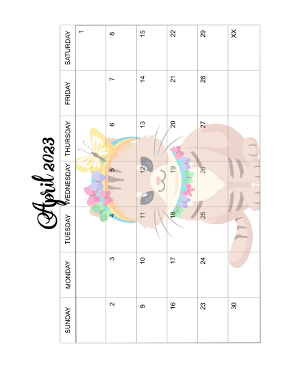 2023 Fun & Cute Kitty Calendar Pages Printable - Image 5
