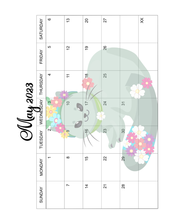 2023 Fun & Cute Kitty Calendar Pages Printable - Image 6