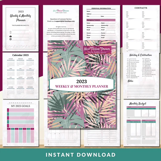 2023 Weekly Monthly Planner
