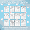 2023 Cute Kitten Coloring Calendar