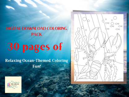 30 Fun and Relaxing Ocean themed Coloring Pages for Kids and Adults - Image 2