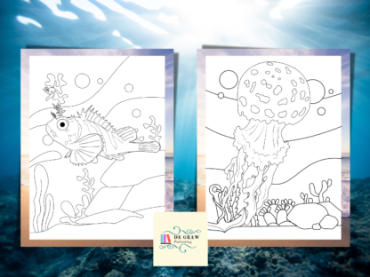 30 Fun and Relaxing Ocean themed Coloring Pages for Kids and Adults - Image 3
