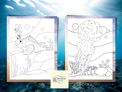 30 Fun and Relaxing Ocean themed Coloring Pages for Kids and Adults - Image 3