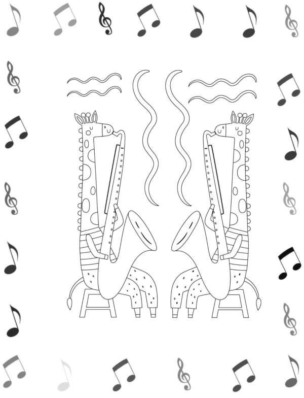 Coloring Book For Kids and Adults - Enjoy Animals and Musical Instruments - Image 5