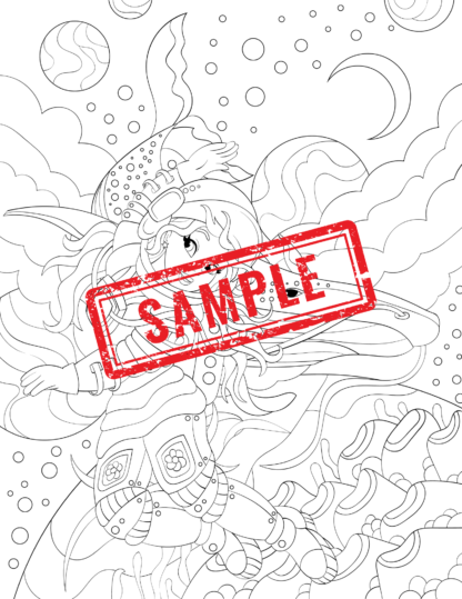 Astro Princesses: A Cosmic Coloring Journey...PRINTABLE Coloring Pages! - Image 4
