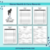 Horse Record Keeping Journal | 70 PDF pages| Horse Owner Journal | Horse Health Records | Black Horse Clipart - Image 3