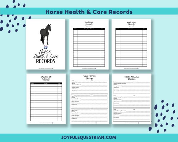 Horse Record Keeping Journal | 70 PDF pages| Horse Owner Journal | Horse Health Records | Black Horse Clipart - Image 3