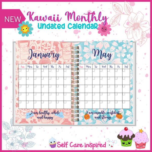 Kawaii Monthly Calendar - Undated - Image 3