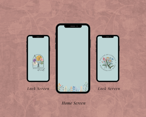 Flower Vibes Inspirational Smartphone Wallpaper Download Pack | Green Phone Wallpaper | Aesthetic Phone Background | iPhone Background - Image 3
