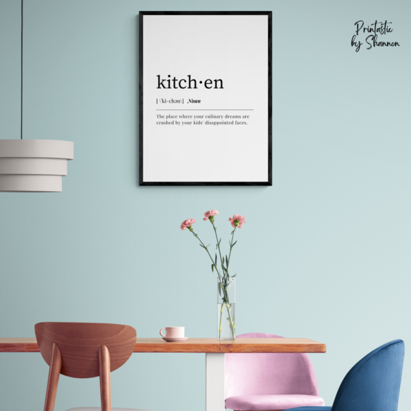 Funny Definition of Kitchen PRINTABLE Wall Art, Digital Print, Kids Crush Culinary Dreams - Image 5