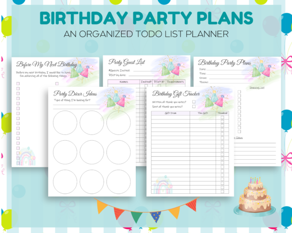 Birthday Parties Printable Bundle| Birthday Calendar Planner| 12 Birthday Games| Birthday Todo List Planner - Image 3