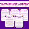 PLR My Emergency Planner- family, friends, medical & professional contact info