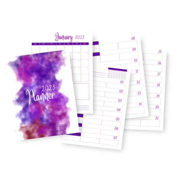 Elegant Purple Vertical Planner 2023 - Image 2