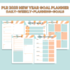 PLR 2023 New Year Goal Planner- daily and weekly planning and goal setting pages