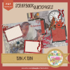 DIGITAL SCRAPBOOK Page - Winter Red Bird Digital Scrapbook Layout - Pre-Made Shabby Vintage Quick Page Layout, Pack 4 - jpg png 12 x 12 - Image 5