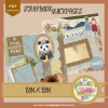 DIGITAL SCRAPBOOK Page - Winter Digital Scrapbook Layout - Pre-Made Shabby Vintage Quick Page Layout, Pack 4 - jpg png 12 x 12 - Image 3