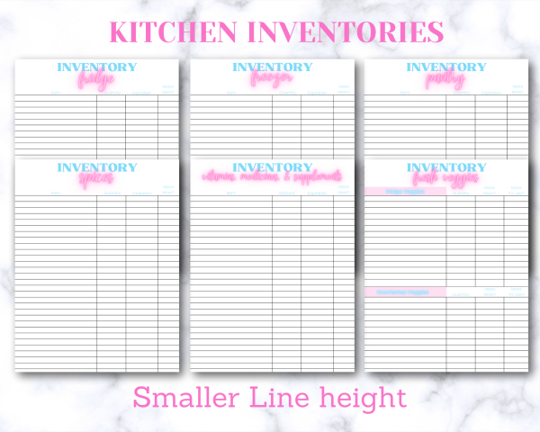 Kitchen Inventory Bundle, Inventory Tracker, Inventory List, Kitchen Organizer, Printable Grocery Shopping List, Meal Planning - Image 6