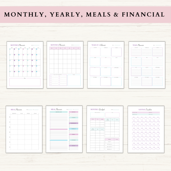 Personal Planner Bundle | Daily Planner | Daily Journal | Habit Tracker | Self Care Planner | Letter | A4 | A5 | PDF | Printable Planner | Digital Planner - Image 3
