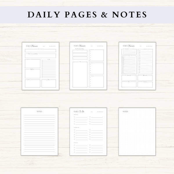 Daily Planner Bundle | Daily Schedule | Daily Agenda | Daily To Do | Daily Organizer | Letter | A4 | A5 | PDF | Printable Planner | Digital Planner - Image 3