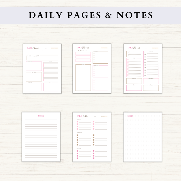 Daily Planner Bundle | Daily Schedule | Daily Agenda | Daily To Do | Daily Organizer | Letter | A4 | A5 | PDF | Printable Planner | Digital Planner - Image 3