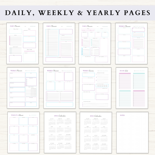 2023 Monthly Planner Bundle | Monthly Planner Printable | Daily Planner | Weekly Planner | US Letter | A4 | A5 | Printable Planner | Digital Planner - Image 3