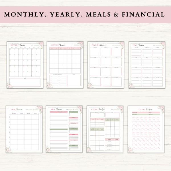 Personal Planner Bundle | Daily Planner | Daily Journal | Habit Tracker | Self Care Planner | US Letter | PDF | Printable Planner | Digital Planner - Image 3