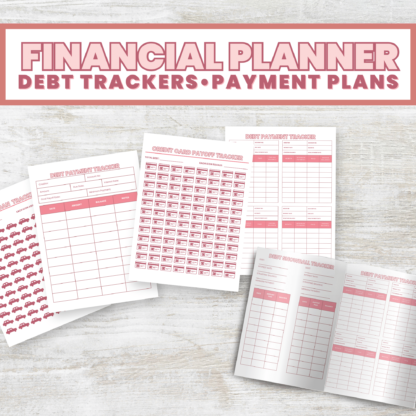 Chic Financial Planner with PLR License- debt trackers and payment plan pages