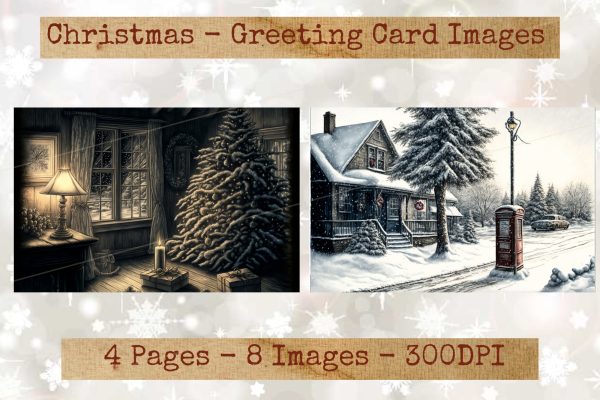 Vintage Holiday Season Card Images #02 - Image 3